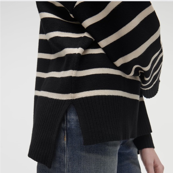 Zara zip striped sweater, size M. - Picture 3 of 8